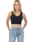 Women's Ribbed Tank - Black