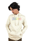 Evolve Clothing LA - Pullover Hoodie - Geo Rainbow - Undyed Natural