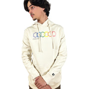 Evolve Clothing LA - Pullover Hoodie - Geo Rainbow - Undyed Natural