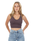 Women's Ribbed Tank - Charcoal