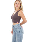 Women's Ribbed Tank - Charcoal