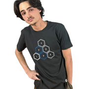 EVCLA - Men's Crew - Geo Pyramid -- Washed Black