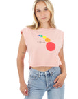 Women's Cropped Tank - Dew Drop - Rose