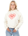 Cropped Hoodie -  Heart - Undyed Natural