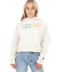 Cropped Hoodie - Geo Rainbow - Undyed Natural