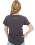 Women's V-Neck - Heart - Washed Black