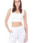 Women's Ribbed Tank - White