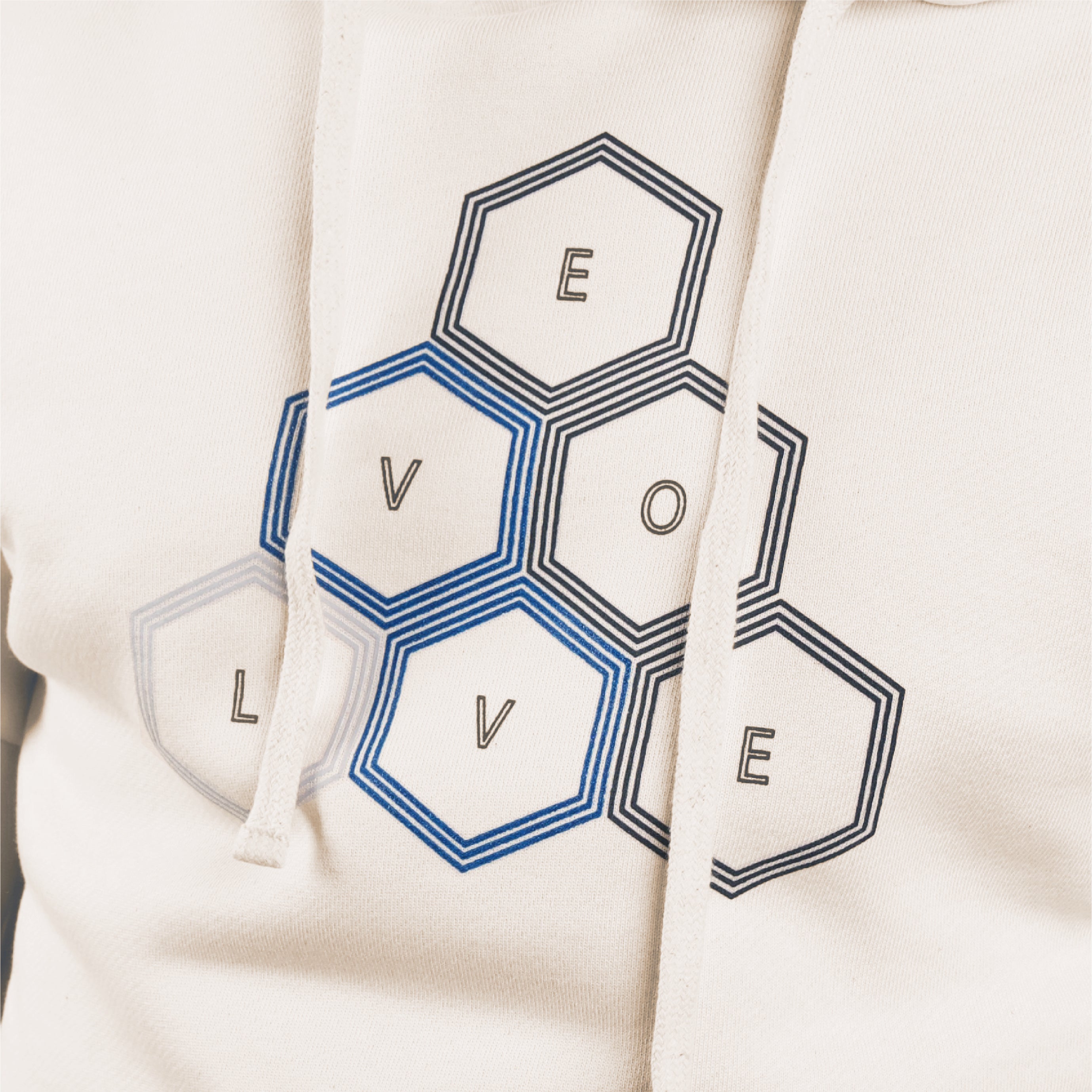 EVCLA - Pullover Hoodie - Geo Pyramid - Undyed Natural