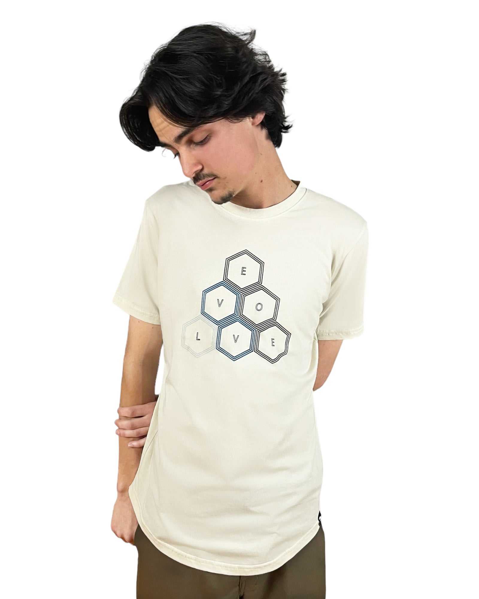 EVCLA - Men's Crew - Geo Pyramid -- Natural