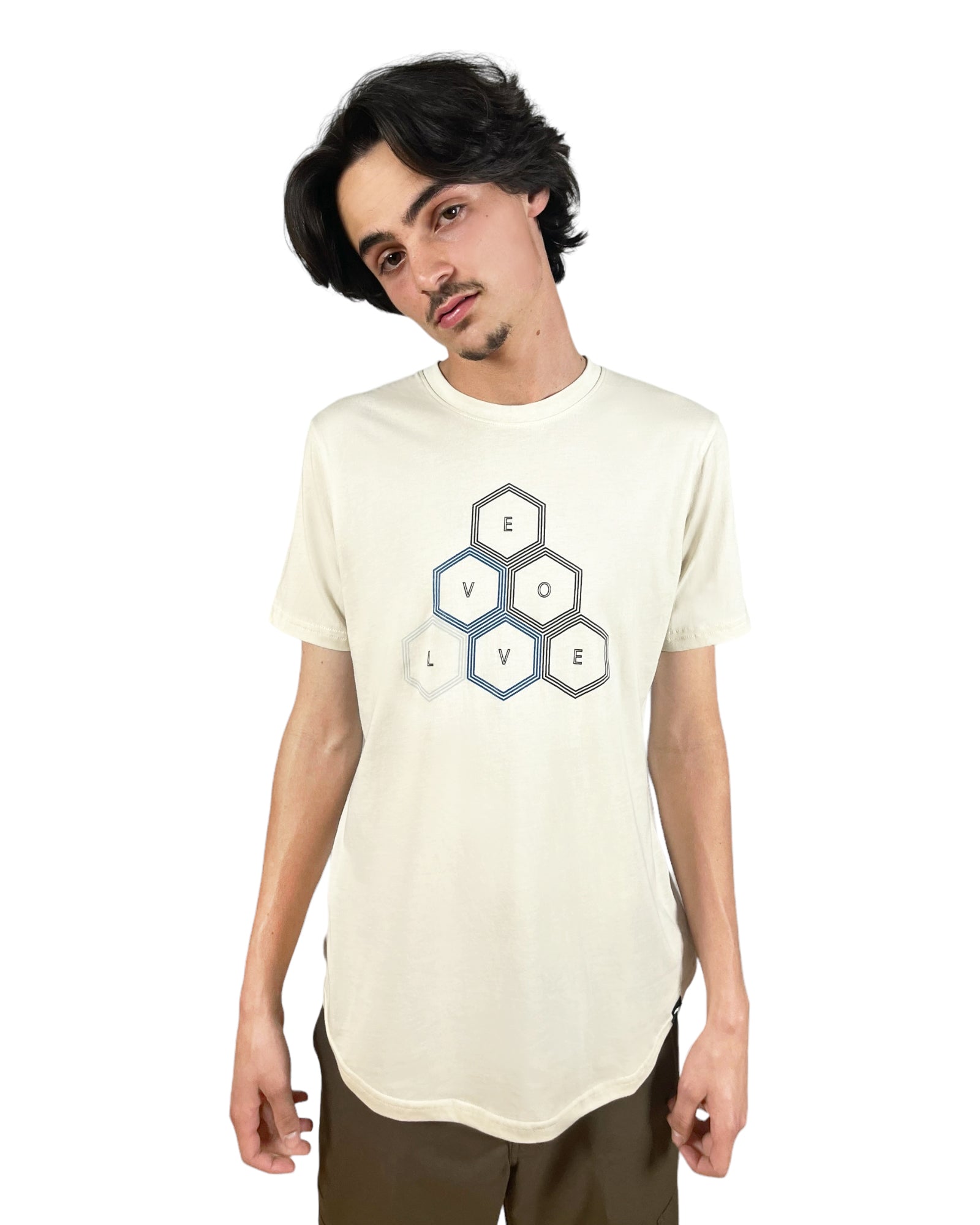 EVCLA - Men's Crew - Geo Pyramid -- Natural