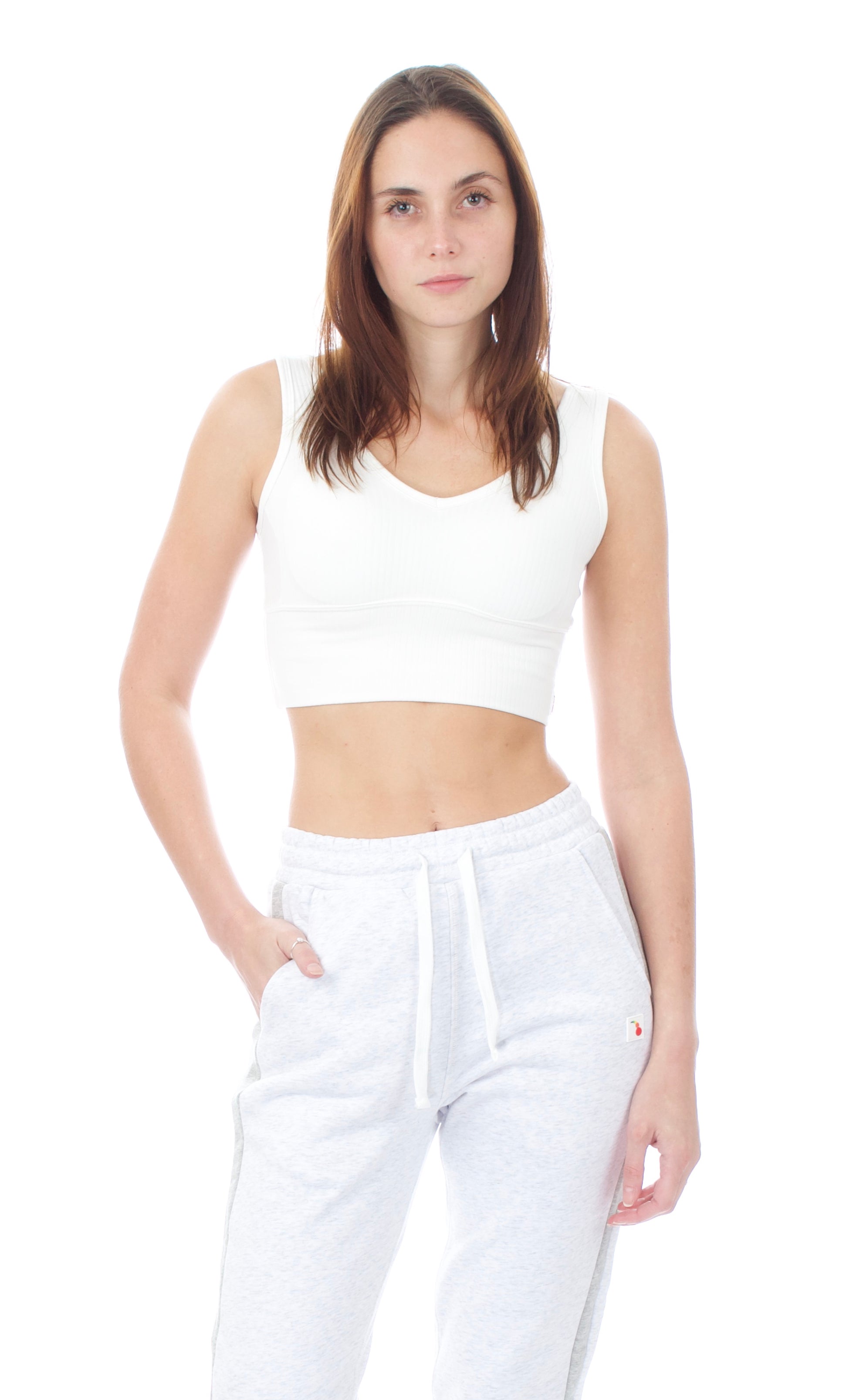 Women's Ribbed Tank - White